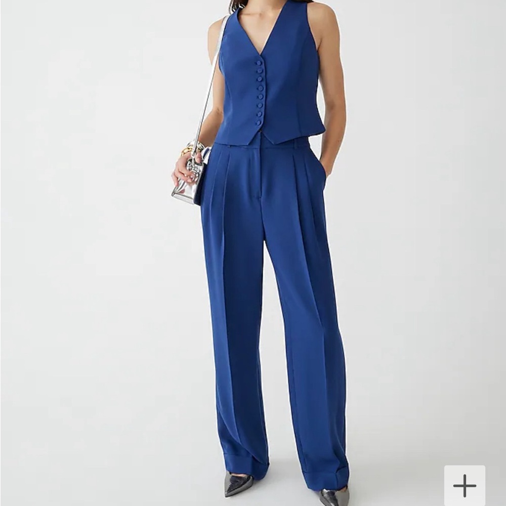 NWT J. Crew Wide Leg City Pant in Mediterranean Navy